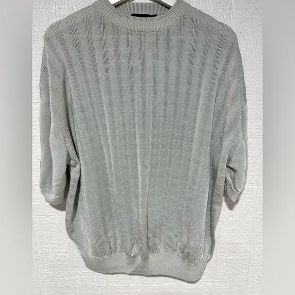 Baracuta knit short sleeve sweater top gray size XL - Picture 1 of 9